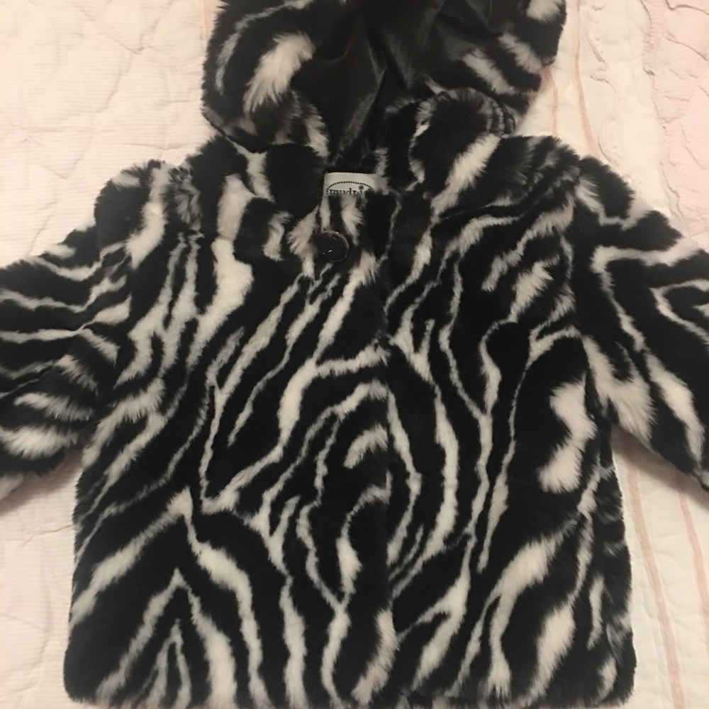 Mud pie fur zebra jacket
